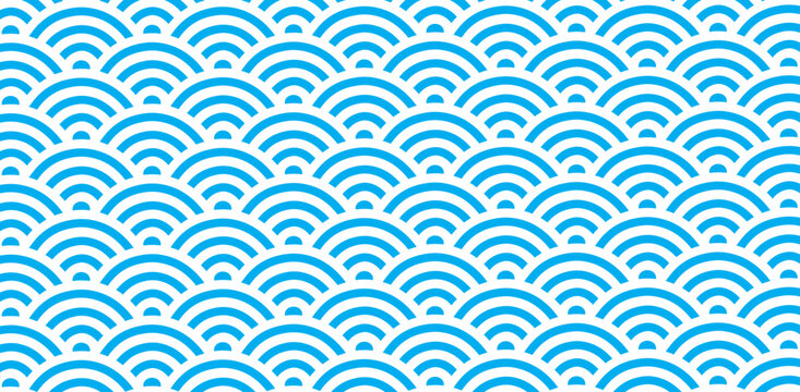 Japanese style wave pattern, Red, Black and White Fish Scales, Chinese and Japanese Style, Vector, Illustration