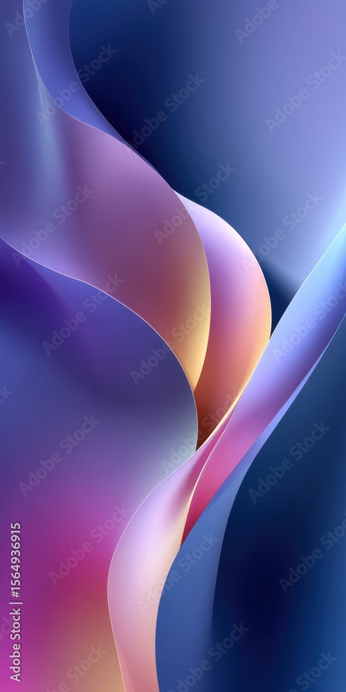 Aufkleber abstract colorful flowing gradient shapes with soft textures and dynamic lines