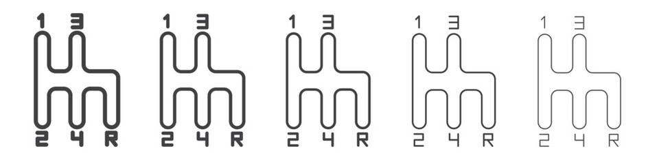 car manual shift lever icon Line graphics illustration symbol