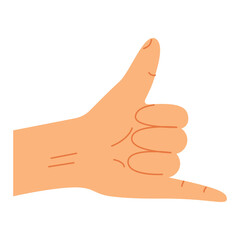 Hand gesture shaka sign illustration