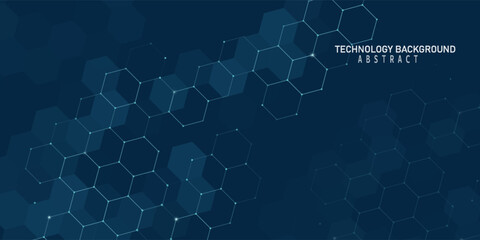 Abstract technology or medical background with hexagons shape pattern
