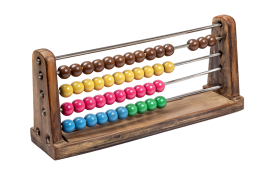  educational wooden abacus  isolated on white background
