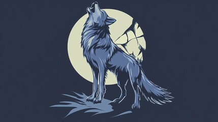 A lone wolf howling at a shattered moon highly detailed with sharp focus - generated AI