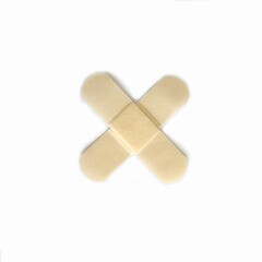 Medical plasters on white background