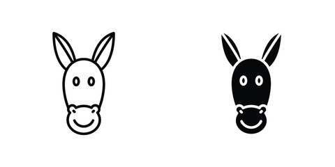 Obraz premium Donkey icon design collection. Vector sign and symbol for UI designs