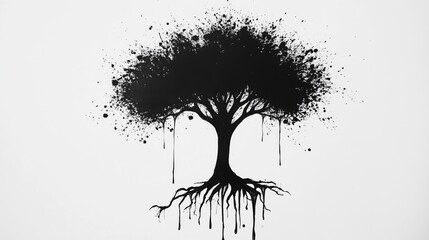 A tree with roots dripping in dark ink highly detailed with sharp focus --chaos 10 --ar 16:9 --stylize 0 --v 6.1 Job ID: 2512f405-94e0-4aaf-8a10-dac1cbfe366f