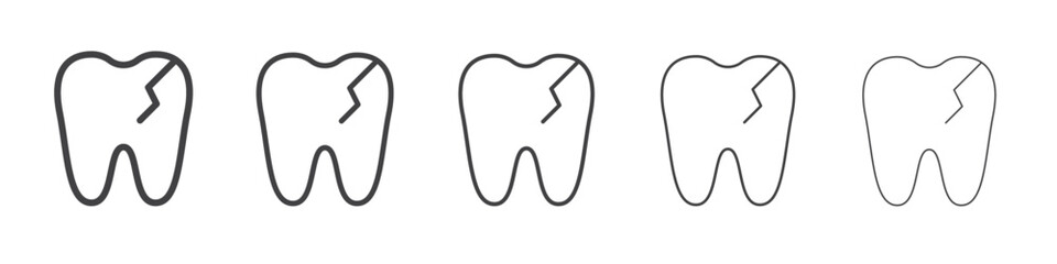 Cavities icon Line graphics illustration symbol