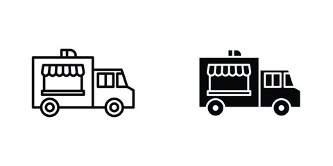 Food truck icon design collection. Vector sign and symbol for UI designs