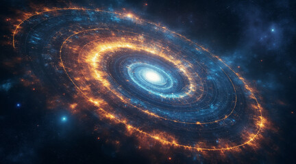 Astrology reading concept ,stunning cosmic swirl forms astrological wheel, showcasing vibrant colors and intricate patterns