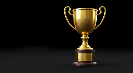Fototapeta premium Gold Trophy on Black Background