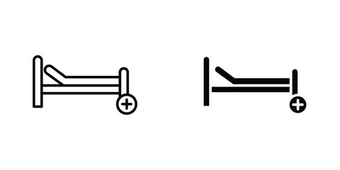 Hospital bed icon design collection. Vector sign and symbol for UI designs