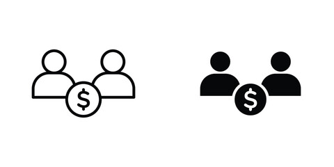 Joint account icon design collection. Vector sign and symbol for UI designs.