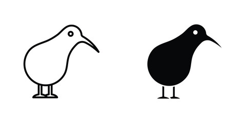 Kiwi bird icon design collection. Vector sign and symbol for UI designs