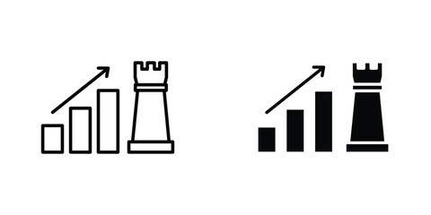 Marketing strategy icon design collection. Vector sign and symbol for UI designs