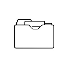 Flat icon of folder with document inside