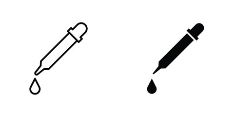 Pipette icon design collection. Vector sign and symbol for UI designs