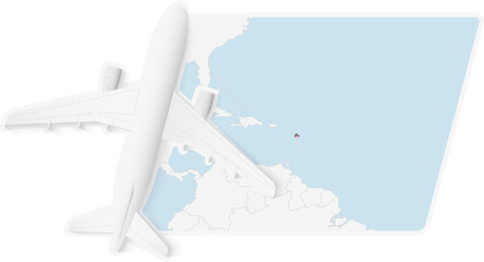 Airplane Over Antigua And Barbuda