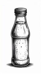 Hand Drawn Sketch of a Plastic Bottle
