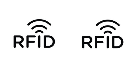 RFID icon design collection. Vector sign and symbol for UI designs