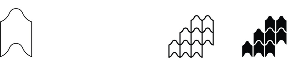 Roof tile icon design collection. Vector sign and symbol for UI designs
