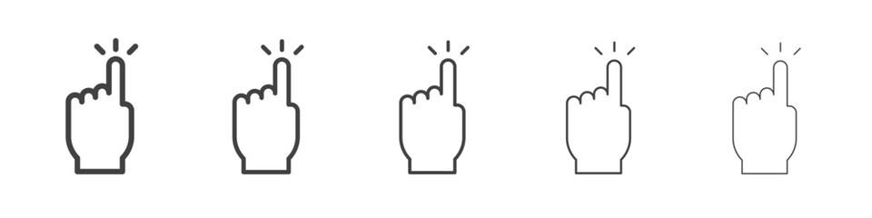 Clicking finger icon Line graphics illustration symbol