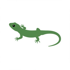 Fototapeta premium Green gecko design element showcases a simple, modern approach, perfect for ecological logos and educational designs about reptiles.