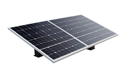 Solar panel installation isolated on transparent background promotes renewable energy solutions.