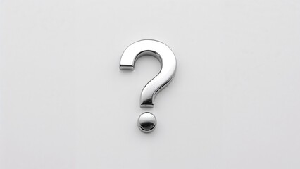 Shiny silver question mark symbolizing faqs and solutions