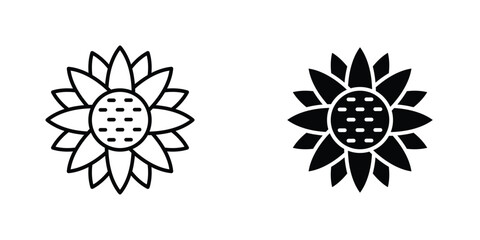 Sunflower icon design collection. Vector sign and symbol for UI designs