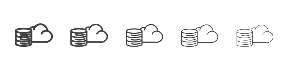 Cloud database icon Line graphics illustration symbol