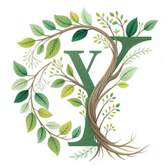 vector tree with green leaves