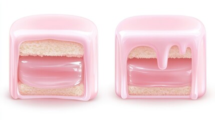 Pink Dessert, Layers, Glaze, Sweet Treat