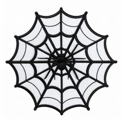 Obraz premium Black Spider in Circular Web Graphic Design