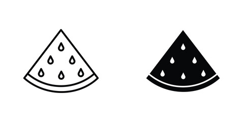 Watermelon slice icon design collection. Vector sign and symbol for UI designs