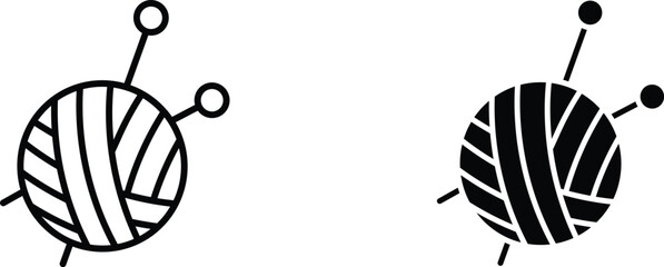 Wool ball icon design collection. Vector sign and symbol for UI designs