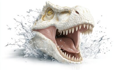 Fototapeta premium Dinosaur Jaws in Water Splash