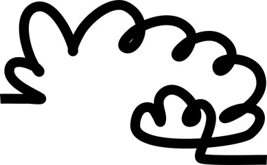 Clouds icon collection. Doodle bold line