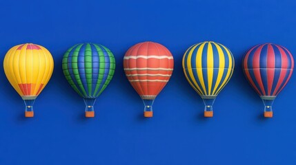 Obraz premium Colorful Hot Air Balloons Ascending
