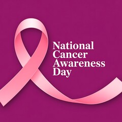 Minimal Design for Cancer Day &ndash; Pink Loop Ribbon and Typography in Vector Format