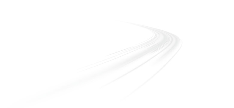 White neon motion with car speed streak and vector glow, road transport design in dark city background, dynamic flash effects and colorful beam lines for modern automotive themes.

