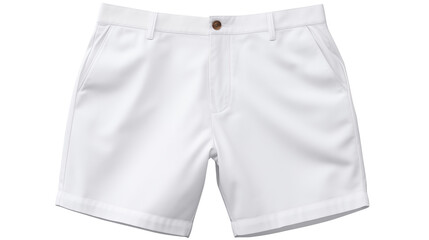 Clean white shorts present a fresh summer style for apparel design and fashion concepts  isolated on transparent background