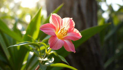 Fototapeta premium Künstlerische Makroaufnahme einer rosa Blüte mit Tropfen