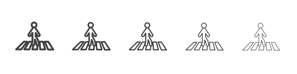 Crosswalk icon Line graphics illustration symbol