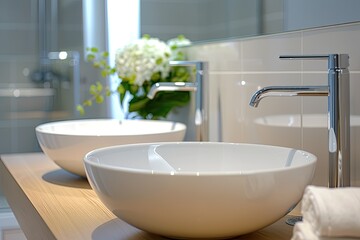 Clear Pixel Image of Contemporary Comfort a Stylish Bathroom with Ceramic Fixtures