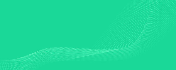 Abstract Waveform Flowing Lines on a Green Canvas