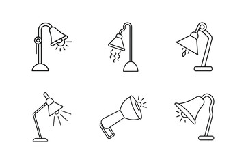 heat lamp icon line art vector illustration
