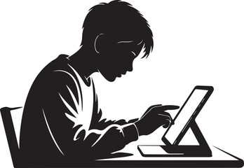 Student Using Tablet or Smartphone in Class