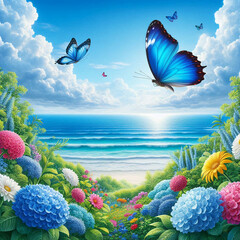 花咲く海岸の夢景色