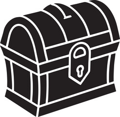 Black pirate treasure chest with lock pirate chest