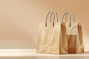 High Definition Image of Modern Paper Shopping Bag Mockup,Perspective